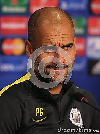 Josep Guardiola, manager of Manchester City Editorial Stock Photo